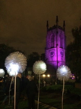 Giant Dandelions at Light Night Leeds